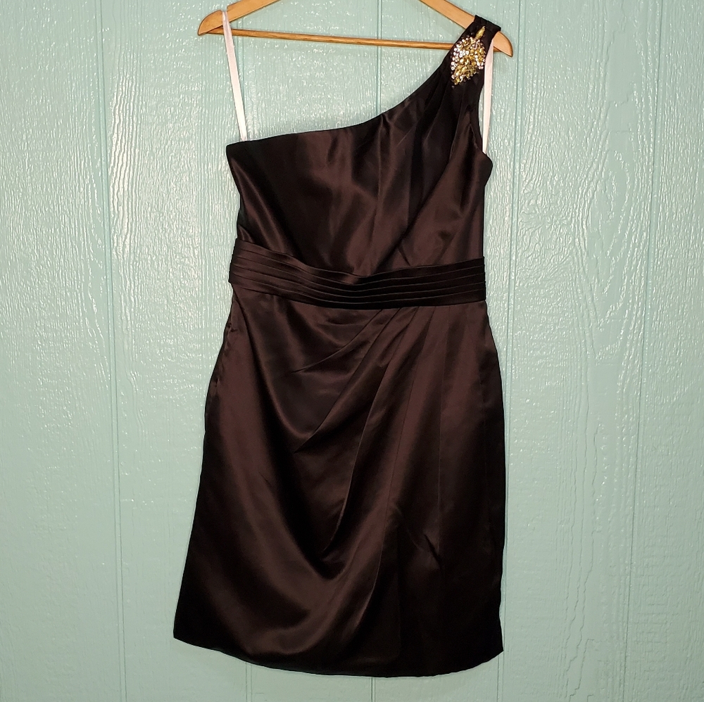 ❤️ ALEXIA II black dress wedding holidays one shoulder Size 12